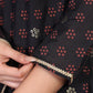W for Woman Black Embroidered A-Line Kurta with Straight Pant and Dupatta Set