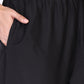W for Woman Black Floral Embroidered Anarkali Chiffon Kurta with Straight Pant Set
