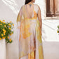 W for Woman Beige Embroidered Organza Anarkali Kurta Set Dupatta Set