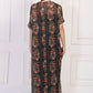 W for Woman Black Floral Printed Embellished Georgette Crop Top with Cape and Skirt Set