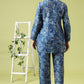 W for Woman Blue Floral Printed Pure Cotton Tunic and Pants Co-ord Set