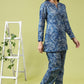 W for Woman Blue Floral Printed Pure Cotton Tunic and Pants Co-ord Set