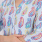W for Woman Blue Paisley Printed Straight Rayon Kurta
