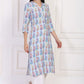 W for Woman Blue Paisley Printed Straight Rayon Kurta