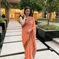 Vamsee Sandhya Orange Georgette Saree - Swadesiicart