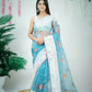 Vamsee Patralekha Blue Organza Saree - Swadesiicart