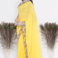 Little Bansi Floral Print Ready To Wear Saree And Floral Blouse - Yellow | Swadesiicart