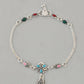 VOJ Set of 2 Traditional Stone Studded Flower Shaped Anklet - Swadesiicart