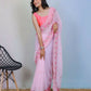 Vamsee Rashmika Baby Pink Georgette Saree - Swadesiicart