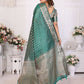 Aastha Fashion Green Organza Silk Weaving Saree