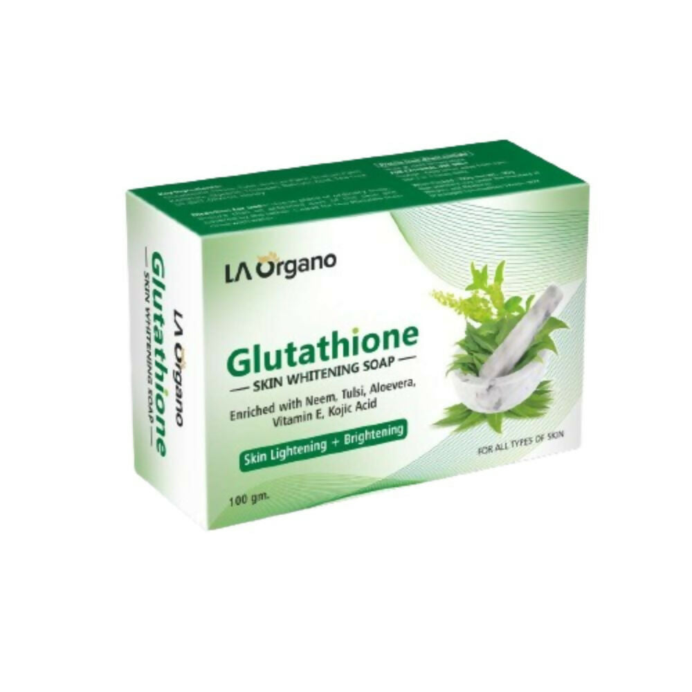 LA Organo Glutathione Neem & Tulsi Skin Whitening Soap | Swadesiicart