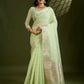 Vishnu Weaves Women's Pista Soft Silk Zari Woven Saree with Blouse - Swadesiicart