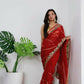 Vamsee Aaradhna Red Georgette Saree - Swadesiicart