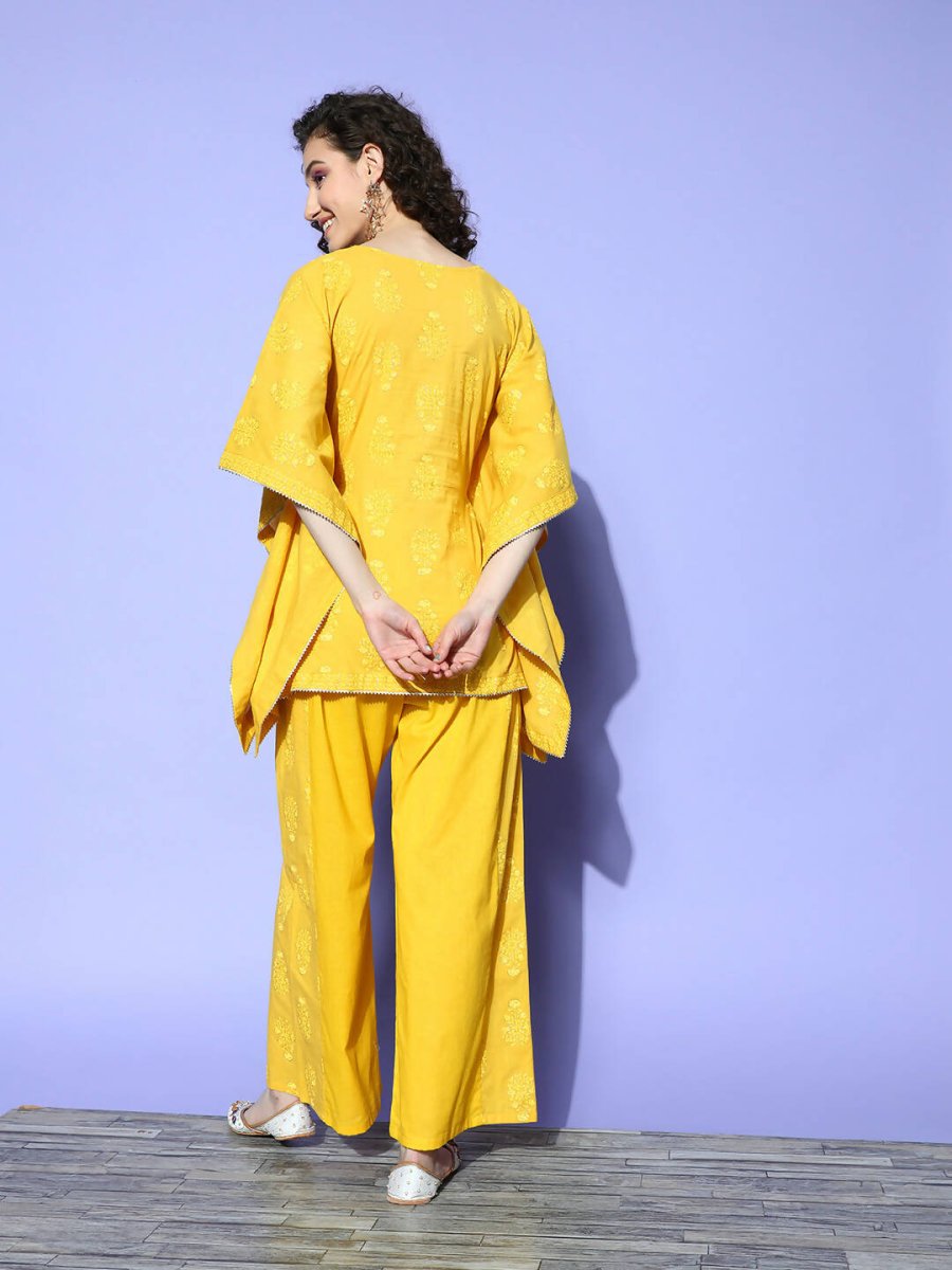 Ahalyaa Women's Traditional Wea Co-ods - Mustard | Swadesiicart