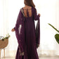 Joban Fashion Wine Kurta Set Chanderi Sequence Embroidery Work - Swadesiicart