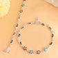 VOJ Set of 2 Stone Studded Mutli Color Flower Shaped Anklet - Swadesiicart
