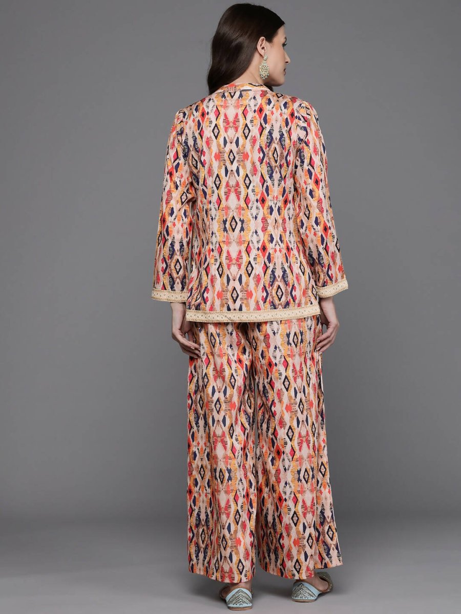 Ahalyaa Women Printed Ethnic Co-Ords - Blue Color - Swadesiicart