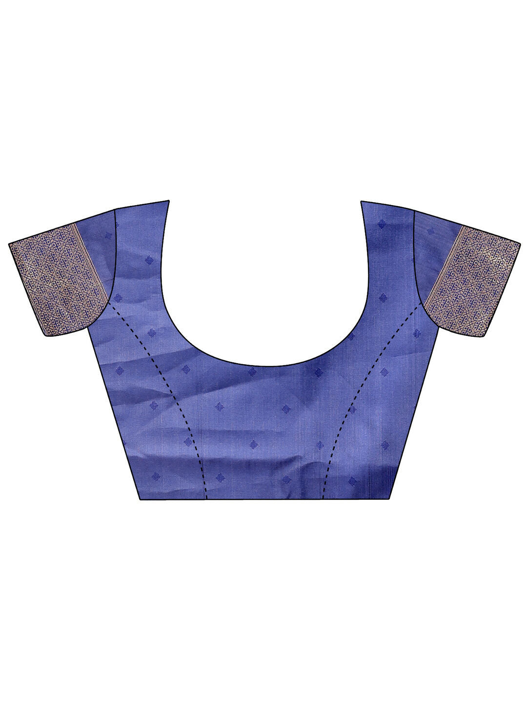 Astita Banarasi Silk Cream & Navy Blue Saree | Swadesiicart