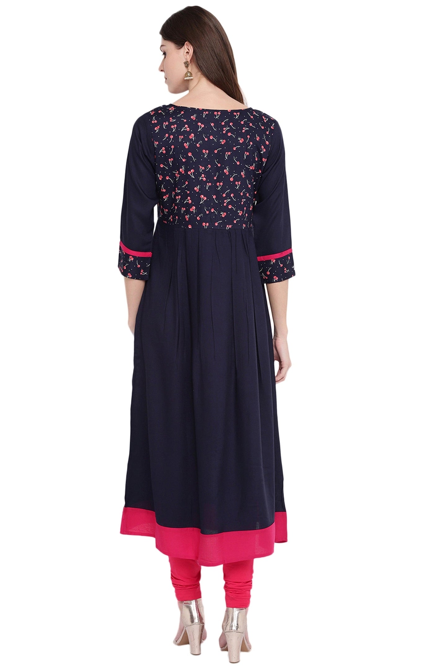 NOZ2TOZ Women's Blue Anarkali Kurta- (1pc set) - Swadesiicart