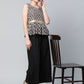 Ahalyaa Women Black Crepe Digital Printed Top with Palazzo Set | Swadesiicart