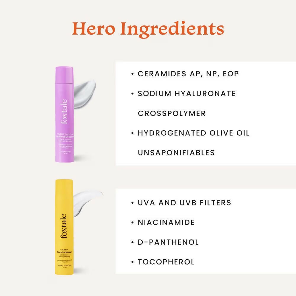 Foxtale CSMS (Cleanser, Serum, Moisturizer, Sunscreen) Flawless Skin Combo | Swadesiicart