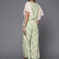 Ahalyaa Off White & Green Zig Zag Print Basic Jumpsuit - Swadesiicart
