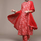 Anubhutee Red Floral Printed Pure Cotton Kurta with Trousers & With Dupatta | Swadesiicart