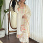 Cream Viscose chanderi Stitched Suit With Dupatta - Tanisha | Swadesiicart