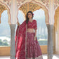 Lorenvalley Ranipink Pure Viscose Jacquard With Embroidered Sequins work Lehenga Choli | Swadesiicart