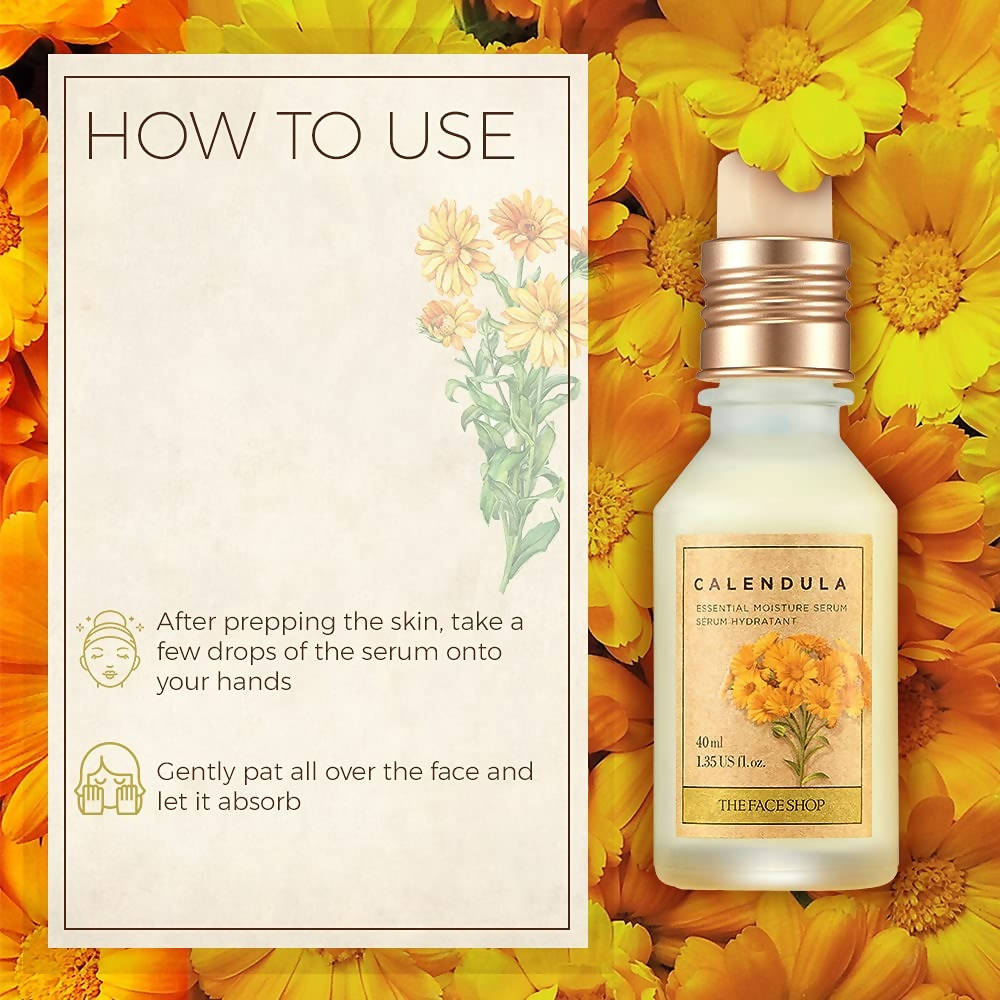 The Face Shop Calendula Essential Moisture Serum - Korean Skincare | Swadesiicart