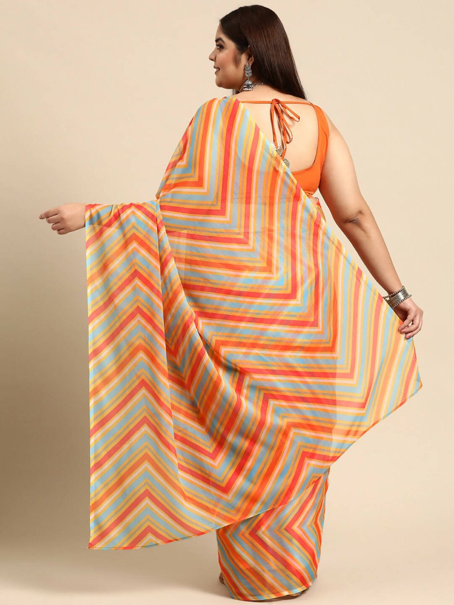 Ahalyaa Women's Traditional wear Saree - Orange | Swadesiicart