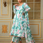 Pomcha Jaipur Blue Saadgi Palm Leaf Anarkali Set | Swadesiicart