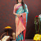 Lorenvalley Fashion Skyblue Kanjivaram Silk Woven Design with Zari Weaving Saree - Swadesiicart