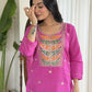 Light purple Viscose Chanderi Stitched Suit With Dupatta - Tanisha | Swadesiicart