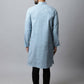 Even Apparels Blue Color Cotton Pure Cotton Men's Kurta With Side Placket (SLD1156) | Swadesiicart