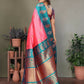 Joban Fashion Banarasi Baby Pink Butti Soft Silk Saree | Swadesiicart