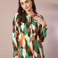 Myshka Women's Multi Printed Round Neck Party Top With Skirt Co-ord set - Swadesiicart