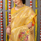 Jyoti Fashion Women's Yellow Paithani Silk Zari Woven Saree with Blouse | Swadesiicart