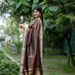 Vishnu Weaves Women's Coffee Raw Silk Saree with Blouse - Swadesiicart