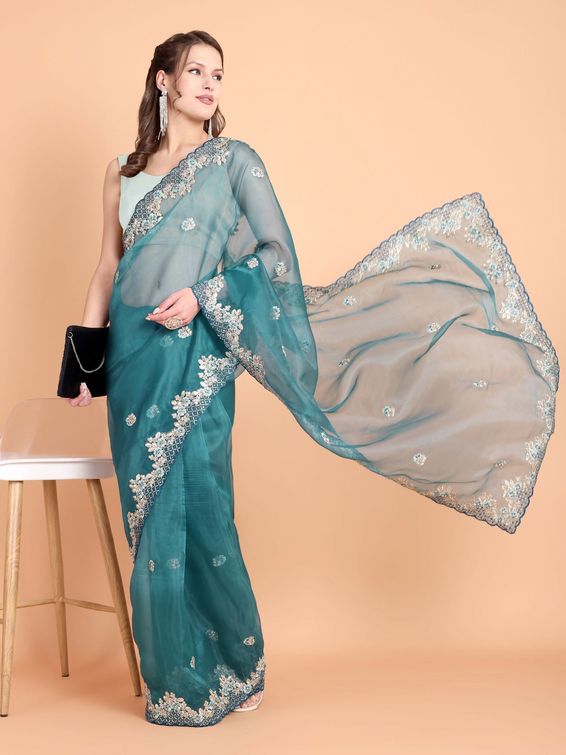 Vamsee Meera Rama Georgette Saree - Swadesiicart