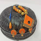 Terracotta Diamond Pendant Mini Necklace Set With Hangings