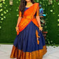 DEIANA'S Beautiful KanJivaram Silk Jari Lahengha Choli - Blue | Swadesiicart