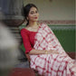 Exclusive Collection Beautiful Check Red Pure Cotton Woven Handloom Saree With Running Blouse Piece - Swadesiicart