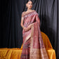 Vishnu Weaves Women's Maroon Tussar Silk Zari Woven Saree with Blouse - Swadesiicart