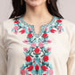 Aavyora Women's Off-White Embroidered Cotton Flex Co-Ord Set - Swadesiicart