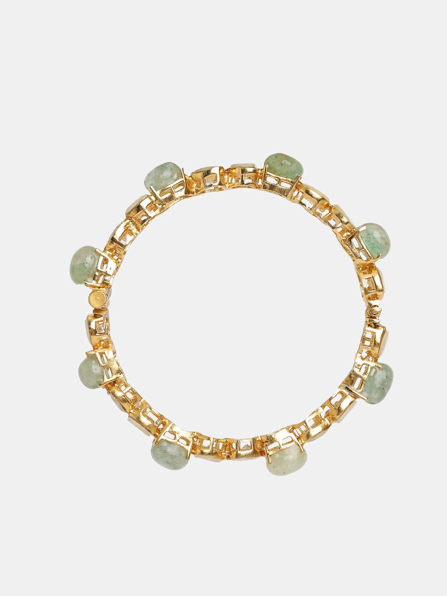 Ruby Raang 22k Gold Polished Kundan Bangle | Swadesiicart