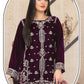 Anaita Purple Velvet Suit with Embroidery Sequence Work - Swadesiicart