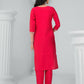 Ethnic Festive Wear Reyon Red Stitched Suit With Dupatta - Tanisha - Swadesiicart