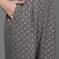 Ahalyaa Women Ethnic Motifs Printed Pleated Sequinned Kurta with Trousers - Grey Color | Swadesiicart