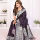 Aastha Fashion Purple Georgette Silk Zari Weaving Saree